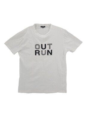 RON DORFF Paris Stockholm White Tee T-Shirt OUT RUN 100% Cotton Size XL